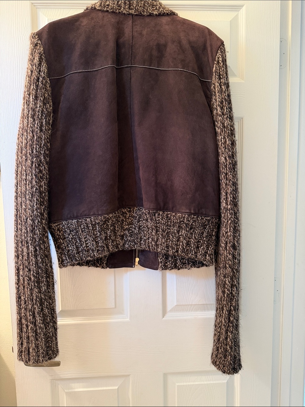 Vintage Men’s Sean John Knit Flight Jacket Suede Leather Bomber Y2K - Picture 2 of 10